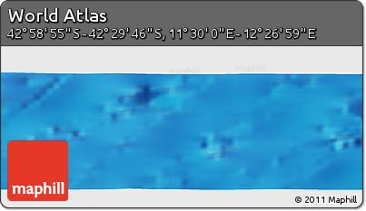 Physical Panoramic Map of the Area around 42° 44' 20" S, 11° 58' 29" E