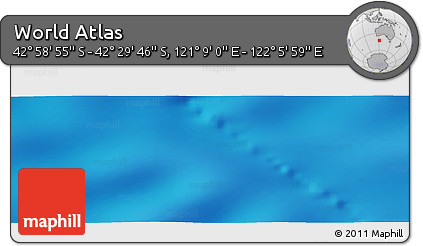 Physical Panoramic Map of the Area around 42° 44' 20" S, 121° 37' 30" E