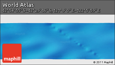 Physical Panoramic Map of the Area around 42° 44' 20" S, 121° 37' 30" E