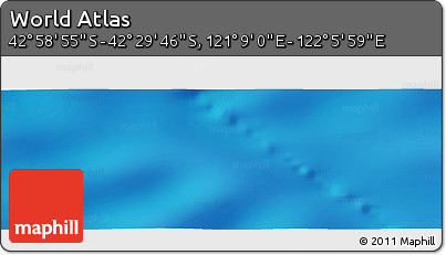 Physical Panoramic Map of the Area around 42° 44' 20" S, 121° 37' 30" E