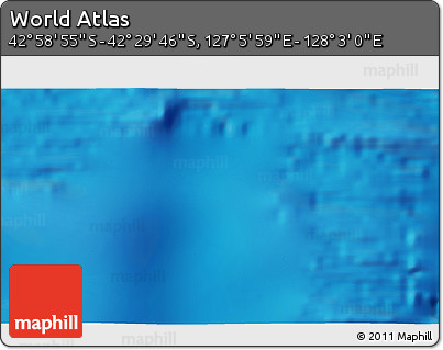 Physical 3D Map of the Area around 42° 44' 20" S, 127° 34' 30" E