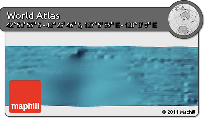 Satellite Panoramic Map of the Area around 42° 44' 20" S, 127° 34' 30" E
