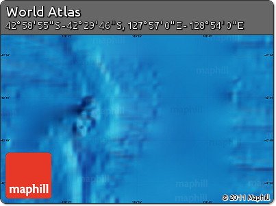 Physical Map of the Area around 42° 44' 20" S, 128° 25' 30" E