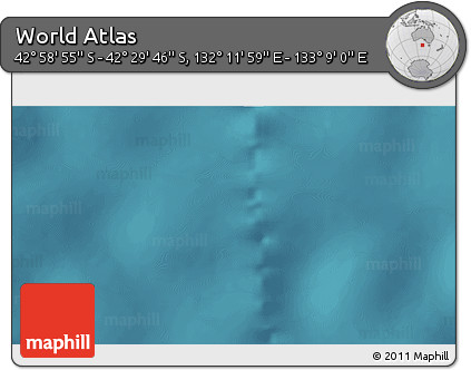 Satellite 3D Map of the Area around 42° 44' 20" S, 132° 40' 30" E
