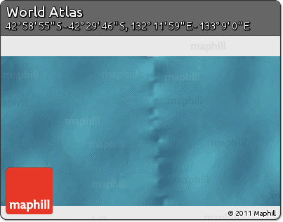 Satellite 3D Map of the Area around 42° 44' 20" S, 132° 40' 30" E