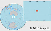 Gray Location Map of the area around 42° 44' 20" S, 132° 40' 30" E