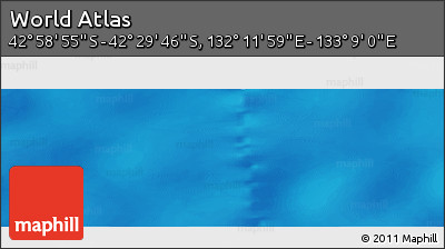 Physical Panoramic Map of the Area around 42° 44' 20" S, 132° 40' 30" E