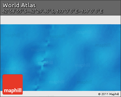 Physical 3D Map of the Area around 42° 44' 20" S, 133° 31' 30" E