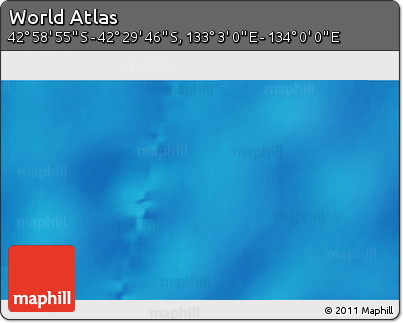 Physical 3D Map of the Area around 42° 44' 20" S, 133° 31' 30" E