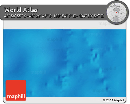 Physical 3D Map of the Area around 42° 44' 20" S, 134° 22' 30" E