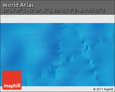 Physical 3D Map of the Area around 42° 44' 20" S, 134° 22' 30" E
