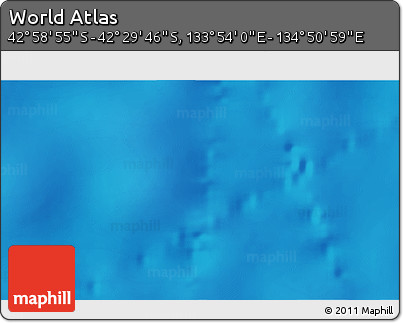 Physical 3D Map of the Area around 42° 44' 20" S, 134° 22' 30" E