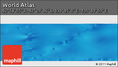 Physical Panoramic Map of the Area around 42° 44' 20" S, 135° 13' 29" E
