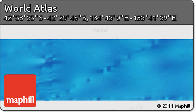 Physical Panoramic Map of the Area around 42° 44' 20" S, 135° 13' 29" E