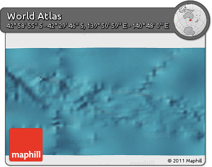 Satellite 3D Map of the Area around 42° 44' 20" S, 140° 19' 29" E