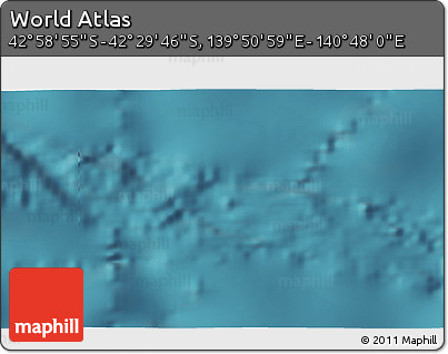 Satellite 3D Map of the Area around 42° 44' 20" S, 140° 19' 29" E