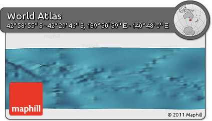 Satellite Panoramic Map of the Area around 42° 44' 20" S, 140° 19' 29" E