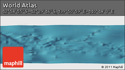 Satellite Panoramic Map of the Area around 42° 44' 20" S, 140° 19' 29" E