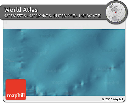 Satellite 3D Map of the Area around 42° 44' 20" S, 142° 1' 30" E