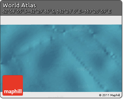Satellite 3D Map of the Area around 42° 44' 20" S, 142° 52' 30" E
