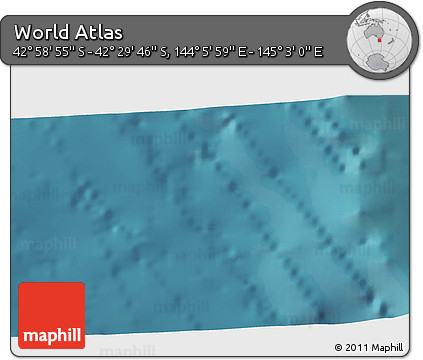 Satellite 3D Map of the Area around 42° 44' 20" S, 144° 34' 29" E