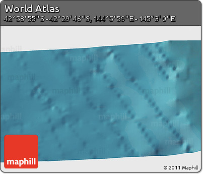 Satellite 3D Map of the Area around 42° 44' 20" S, 144° 34' 29" E