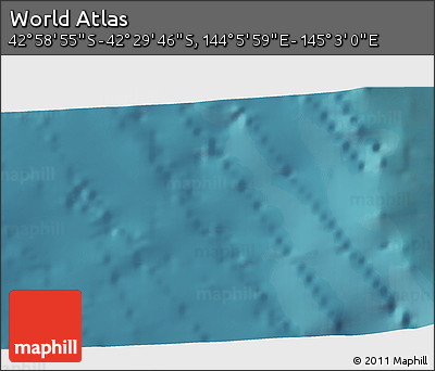 Satellite 3D Map of the Area around 42° 44' 20" S, 144° 34' 29" E