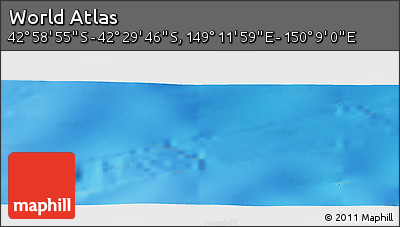 Physical Panoramic Map of the Area around 42° 44' 20" S, 149° 40' 30" E