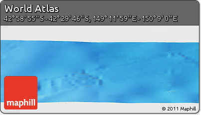 Physical Panoramic Map of the Area around 42° 44' 20" S, 149° 40' 30" E
