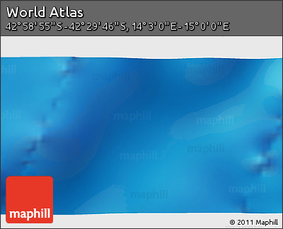 Physical 3D Map of the Area around 42° 44' 20" S, 14° 31' 30" E