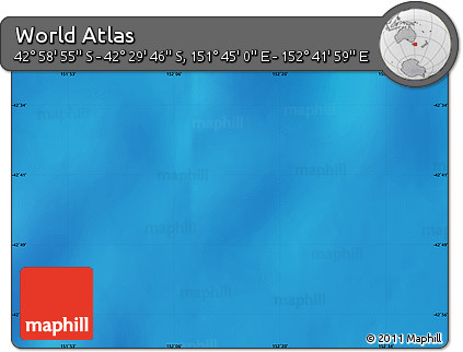 Physical Map of the Area around 42° 44' 20" S, 152° 13' 29" E