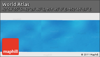 Physical Panoramic Map of the Area around 42° 44' 20" S, 152° 13' 29" E