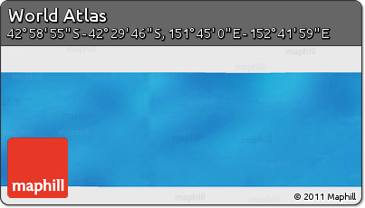 Physical Panoramic Map of the Area around 42° 44' 20" S, 152° 13' 29" E