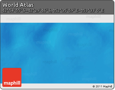 Physical 3D Map of the Area around 42° 44' 20" S, 153° 4' 29" E