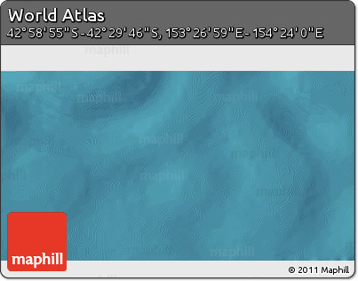 Satellite 3D Map of the Area around 42° 44' 20" S, 153° 55' 30" E