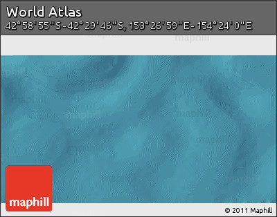 Satellite 3D Map of the Area around 42° 44' 20" S, 153° 55' 30" E