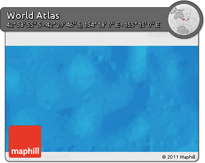 Physical 3D Map of the Area around 42° 44' 20" S, 154° 46' 30" E