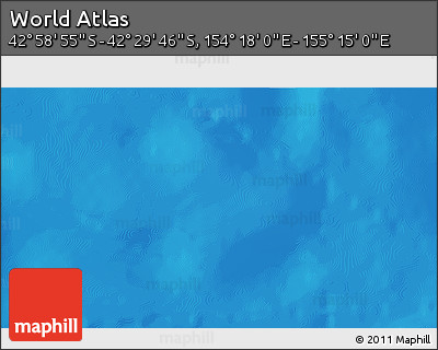 Physical 3D Map of the Area around 42° 44' 20" S, 154° 46' 30" E