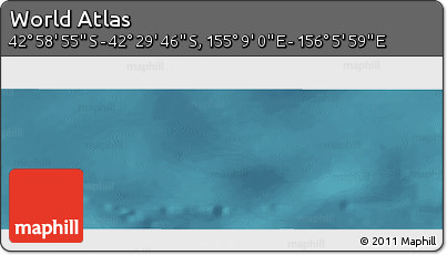 Satellite Panoramic Map of the Area around 42° 44' 20" S, 155° 37' 30" E