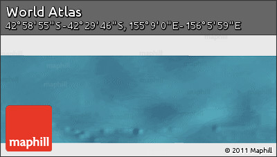 Satellite Panoramic Map of the Area around 42° 44' 20" S, 155° 37' 30" E