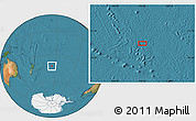 Satellite Location Map of the area around 42° 44' 20" S, 155° 28' 29" W