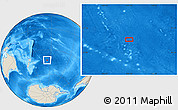 Shaded Relief Location Map of the area around 42° 44' 20" S, 155° 28' 29" W