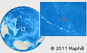 Shaded Relief Location Map of the area around 42° 44' 20" S, 157° 10' 30" W