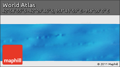 Physical Panoramic Map of the Area around 42° 44' 20" S, 158° 10' 30" E