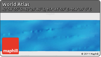 Physical Panoramic Map of the Area around 42° 44' 20" S, 158° 10' 30" E
