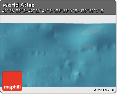 Satellite 3D Map of the Area around 42° 44' 20" S, 159° 1' 30" E