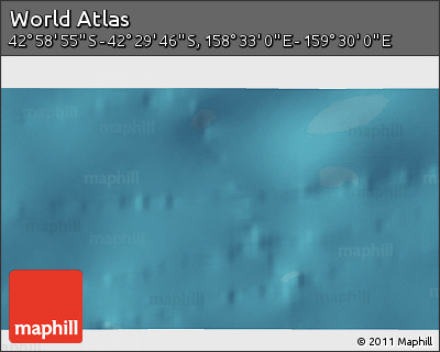 Satellite 3D Map of the Area around 42° 44' 20" S, 159° 1' 30" E