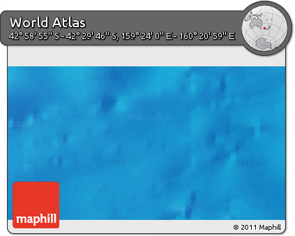 Physical 3D Map of the Area around 42° 44' 20" S, 159° 52' 30" E