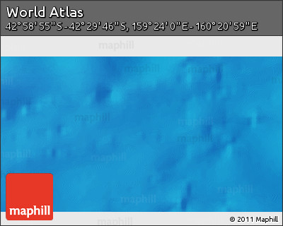 Physical 3D Map of the Area around 42° 44' 20" S, 159° 52' 30" E