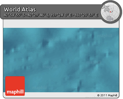 Satellite 3D Map of the Area around 42° 44' 20" S, 159° 52' 30" E